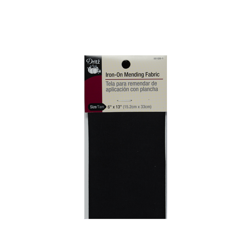Black Iron-On Mending Fabric – 6″ x 13″ Black Iron-On Mending Fabric – 6″ x 13″
