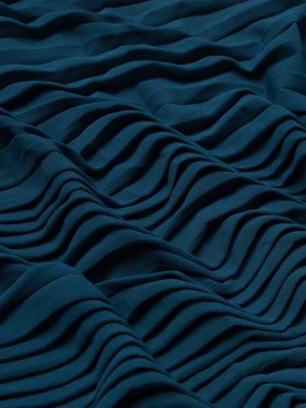 Accordion Pleated Chiffon – Teal – Etereo Collection Accordion Pleated Chiffon – Teal – Etereo Collection