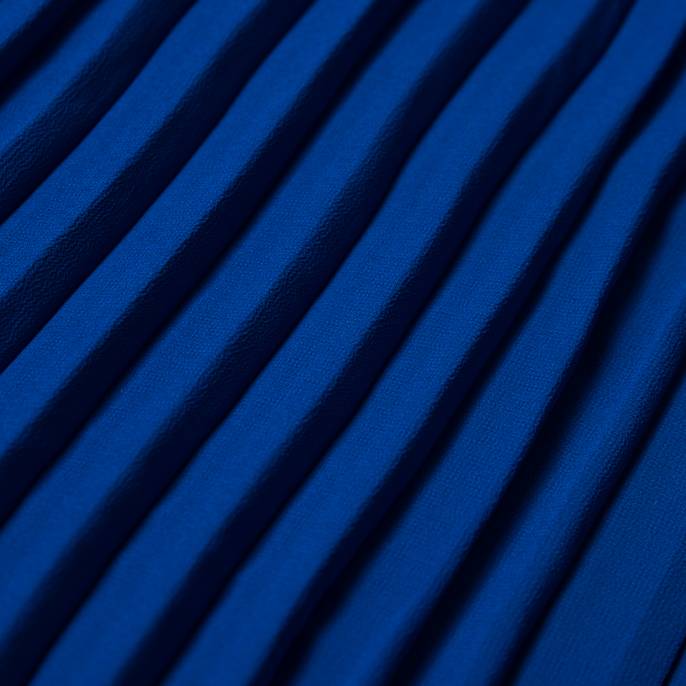 Accordion Pleated Chiffon – Royal Blue – Etereo Collection Accordion Pleated Chiffon – Royal Blue – Etereo Collection