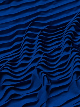 Accordion Pleated Chiffon – Royal Blue – Etereo Collection Accordion Pleated Chiffon – Royal Blue – Etereo Collection