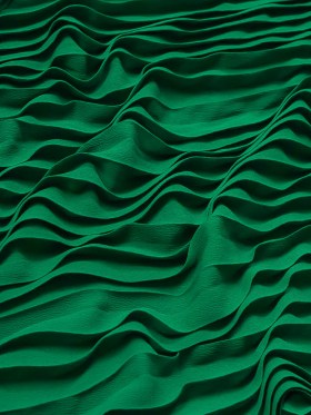 Accordion Pleated Chiffon – Emerald Green – Etereo Collection Accordion Pleated Chiffon – Emerald Green – Etereo Collection