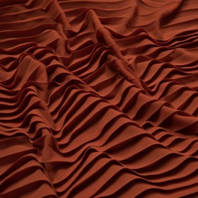 Accordion Pleated Chiffon – Burnt Orange – Etereo Collection Accordion Pleated Chiffon – Burnt Orange – Etereo Collection