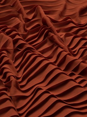 Accordion Pleated Chiffon – Burnt Orange – Etereo Collection Accordion Pleated Chiffon – Burnt Orange – Etereo Collection