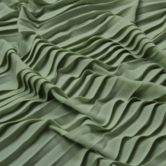 Accordion Pleated Chiffon – Pea Green – Etereo Collection Accordion Pleated Chiffon – Pea Green – Etereo Collection