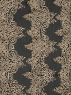 Lace Fringe on Mesh – Metallic Gold Lace Fringe on Mesh – Metallic Gold