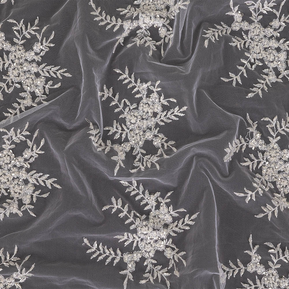 Cloud Dancer Floral Beaded Embroidered Bridal Lace Cloud Dancer Floral Beaded Embroidered Bridal Lace