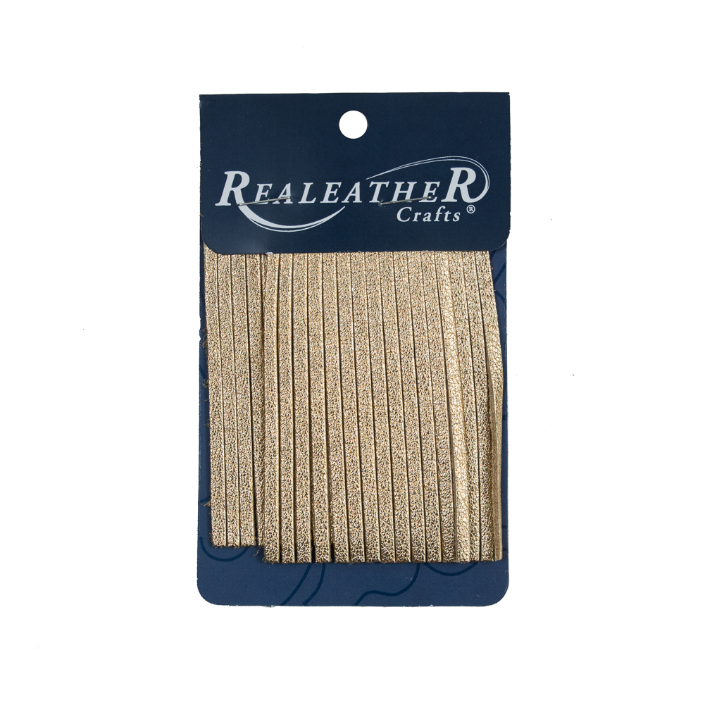 Realeather Metallic Gold Deerskin Fringe Trim – 3″ Realeather Metallic Gold Deerskin Fringe Trim – 3″