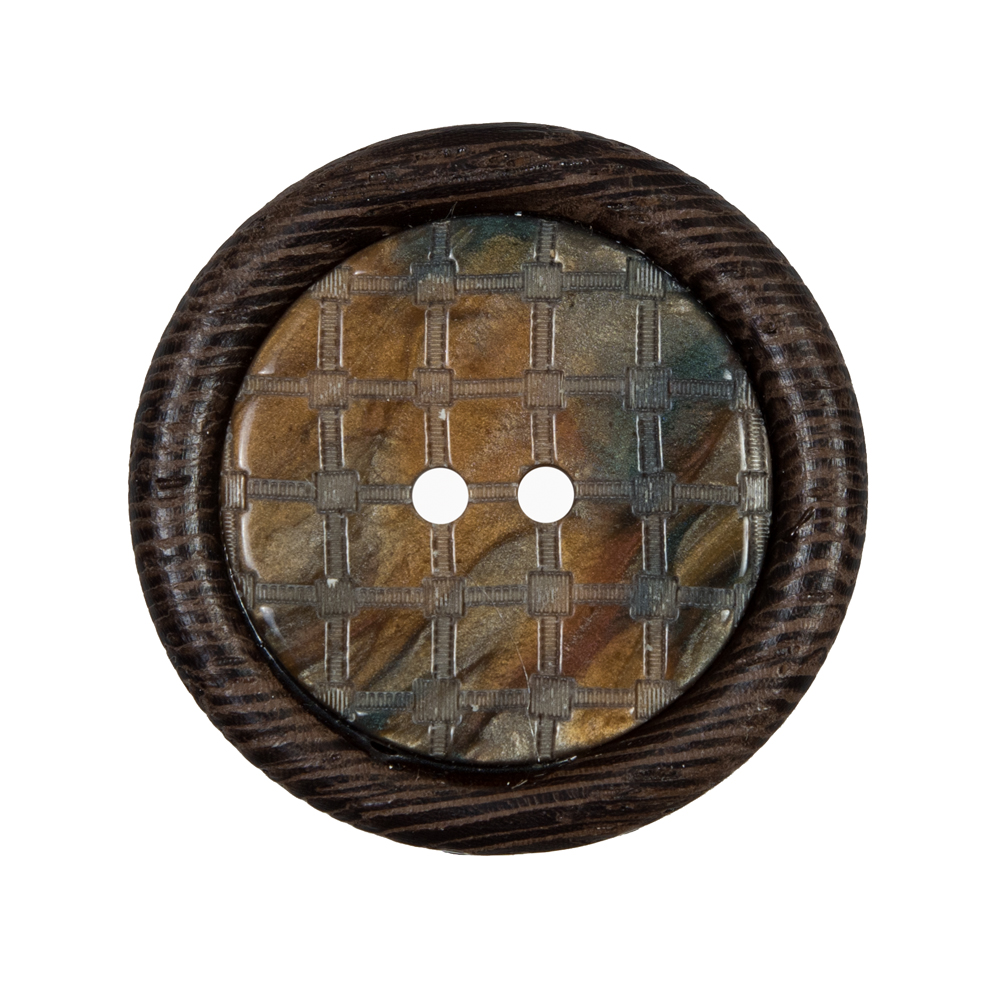 Brown Wooden 2-Hole Button – 42L/27mm Brown Wooden 2-Hole Button – 42L/27mm