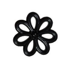 Italian Black Flower Plastic Shank Back Button – 40L/25mm Italian Black Flower Plastic Shank Back Button – 40L/25mm