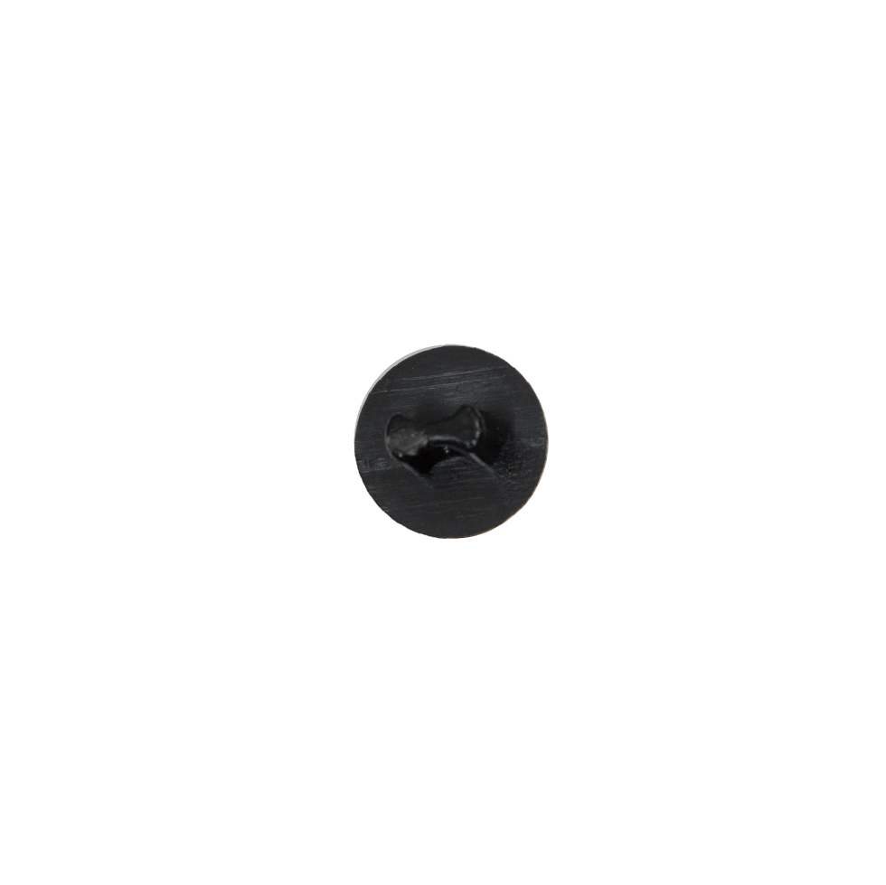 Black Domed Plastic Shank Back Button - 17L/10.5mm