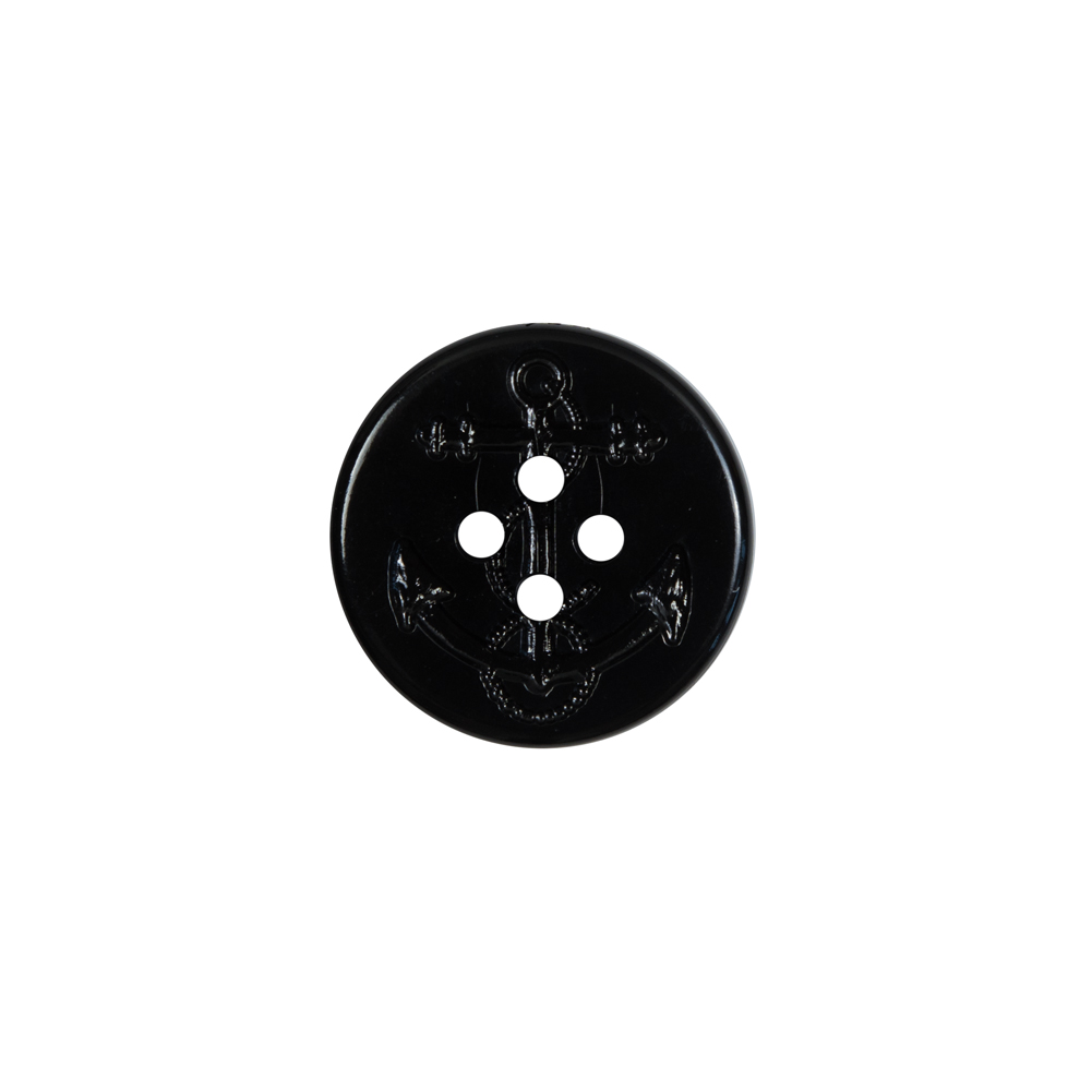 Black Plastic Anchor 4-Hole Button – 24L/15mm Black Plastic Anchor 4-Hole Button – 24L/15mm