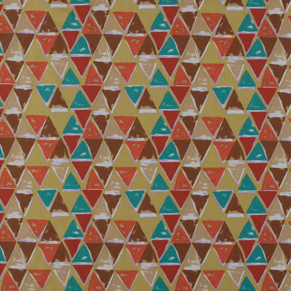Jade, Ochre and Tangerine Geometric Printed Mikado Jade, Ochre and Tangerine Geometric Printed Mikado