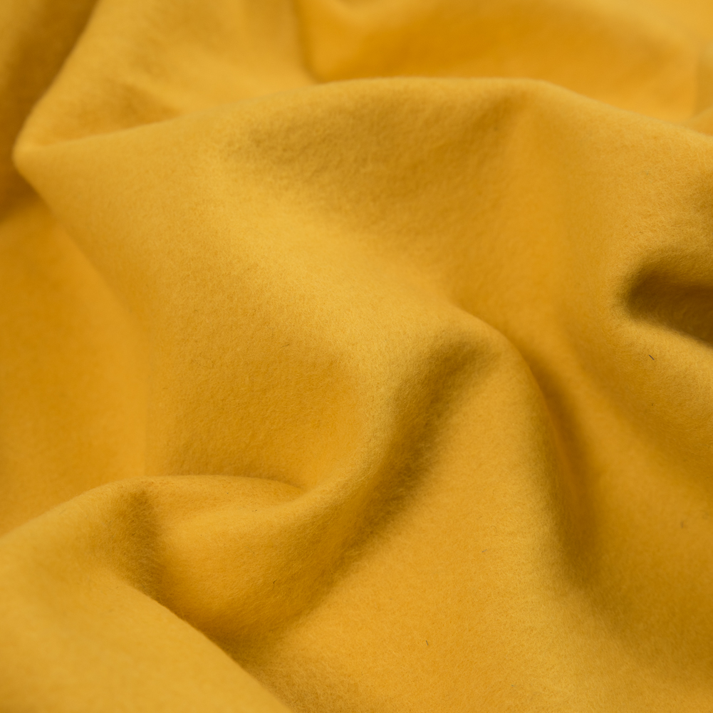 Fleece-Backed Stretch Cotton Knit - Gamboge - Cecil Collection