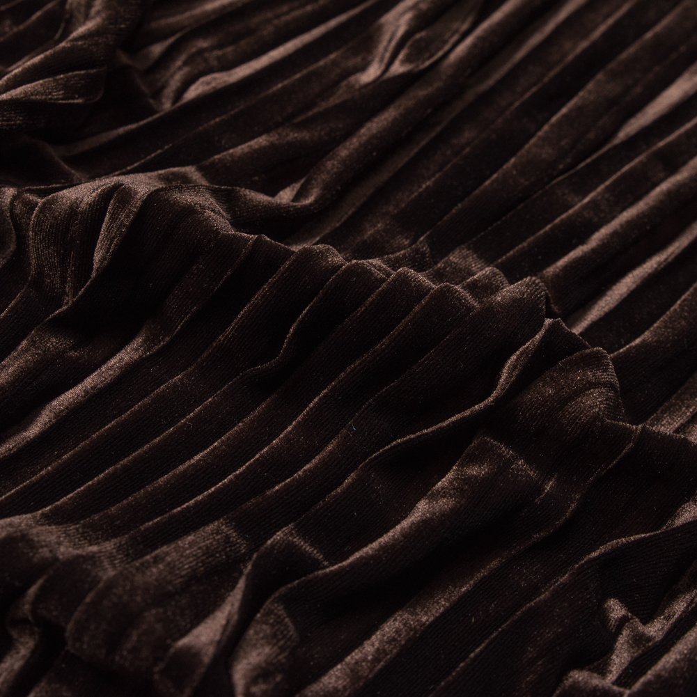 Pleated Velour – Chocolate Brown – Tver Collection Pleated Velour – Chocolate Brown – Tver Collection