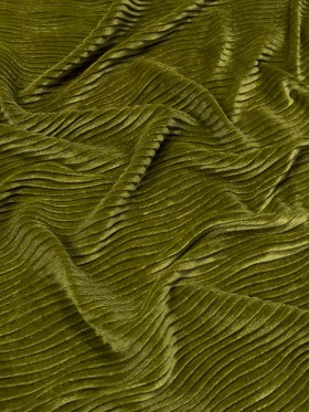 Wavy Crinkled Velour – Woodbine Green – Yvonne Collection Wavy Crinkled Velour – Woodbine Green – Yvonne Collection