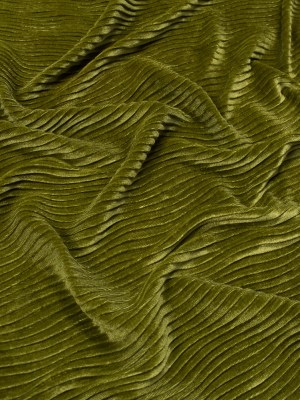 Wavy Crinkled Velour – Woodbine Green – Yvonne Collection Wavy Crinkled Velour – Woodbine Green – Yvonne Collection