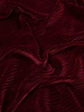 Wavy Crinkled Velour – Ski Patrol Red – Yvonne Collection Wavy Crinkled Velour – Ski Patrol Red – Yvonne Collection