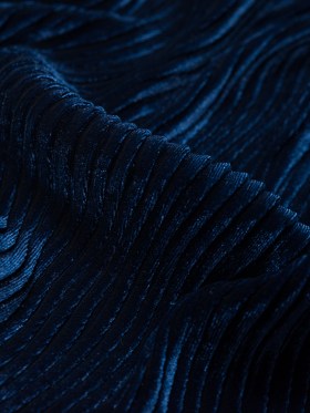 Wavy Crinkled Velour – Estate Blue – Yvonne Collection Wavy Crinkled Velour – Estate Blue – Yvonne Collection
