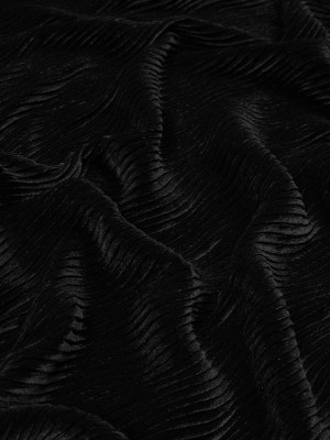 Wavy Crinkled Velour – Black – Yvonne Collection Wavy Crinkled Velour – Black – Yvonne Collection