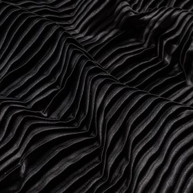 Pleated Stretch Satin – Black – Andreas Collection Pleated Stretch Satin – Black – Andreas Collection