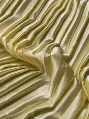 Pleated Stretch Satin – Mellow Yellow – Andreas Collection Pleated Stretch Satin – Mellow Yellow – Andreas Collection