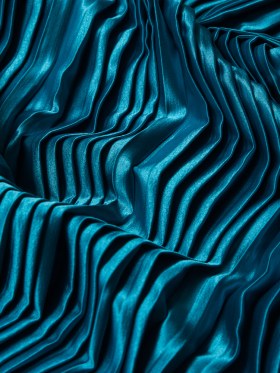 Pleated Stretch Satin – Aqua – Andreas Collection Pleated Stretch Satin – Aqua – Andreas Collection