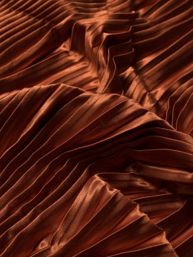 Pleated Stretch Satin – Burnt Orange – Andreas Collection Pleated Stretch Satin – Burnt Orange – Andreas Collection