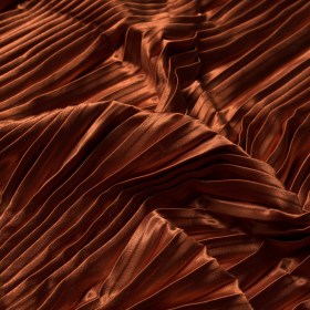 Pleated Stretch Satin – Burnt Orange – Andreas Collection Pleated Stretch Satin – Burnt Orange – Andreas Collection