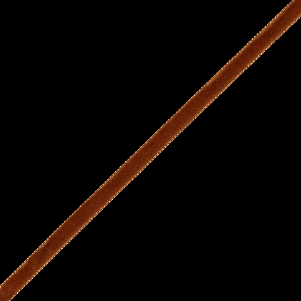 Copper Single-Faced Velvet Ribbon - 0.25"