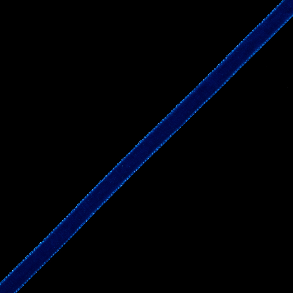 Royal Blue Single-Faced Velvet Ribbon - 0.25"
