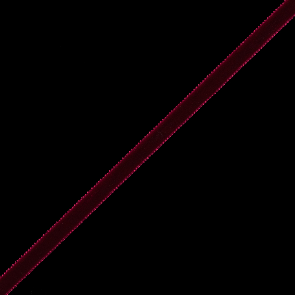 Dark Red Single-Faced Velvet Ribbon - 0.25"