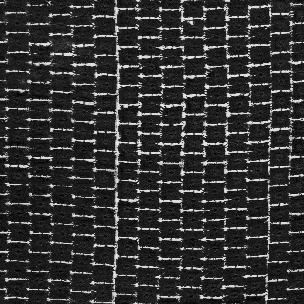 Black Novelty Geometric Embroidered Organza