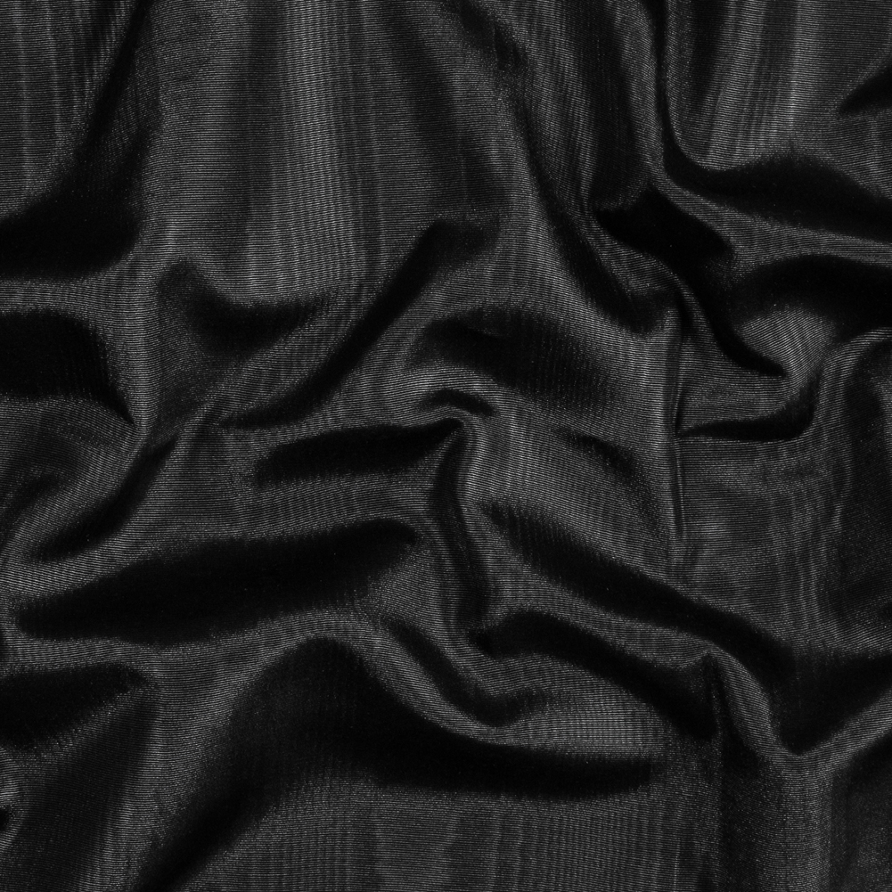 Polyester Moire Bengaline – Jet Black – Florence Collection Polyester Moire Bengaline – Jet Black – Florence Collection