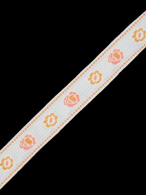 White and Mustard Yellow Floral Jacquard Ribbon – 1.25″ White and Mustard Yellow Floral Jacquard Ribbon – 1.25″