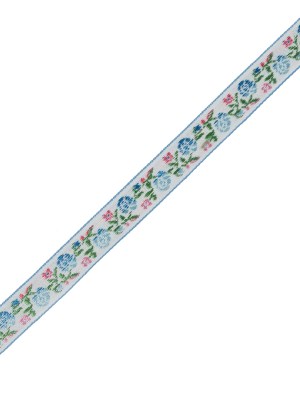 Blue and Pink Ombre Floral German Jacquard Ribbon – 0.625″ Blue and Pink Ombre Floral German Jacquard Ribbon – 0.625″