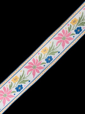 Pink Floral Jacquard Ribbon – 1.625″ Pink Floral Jacquard Ribbon – 1.625″