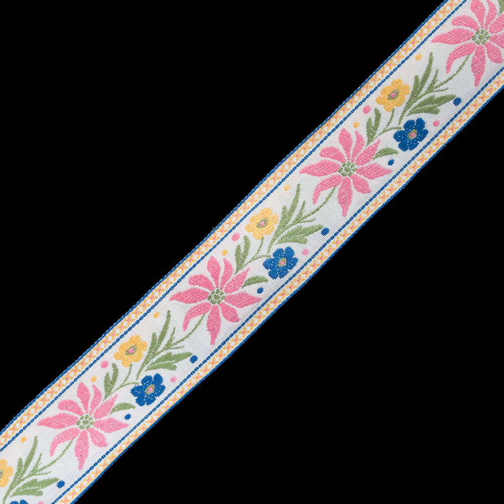 Pink Floral Jacquard Ribbon – 1.625″ Pink Floral Jacquard Ribbon – 1.625″