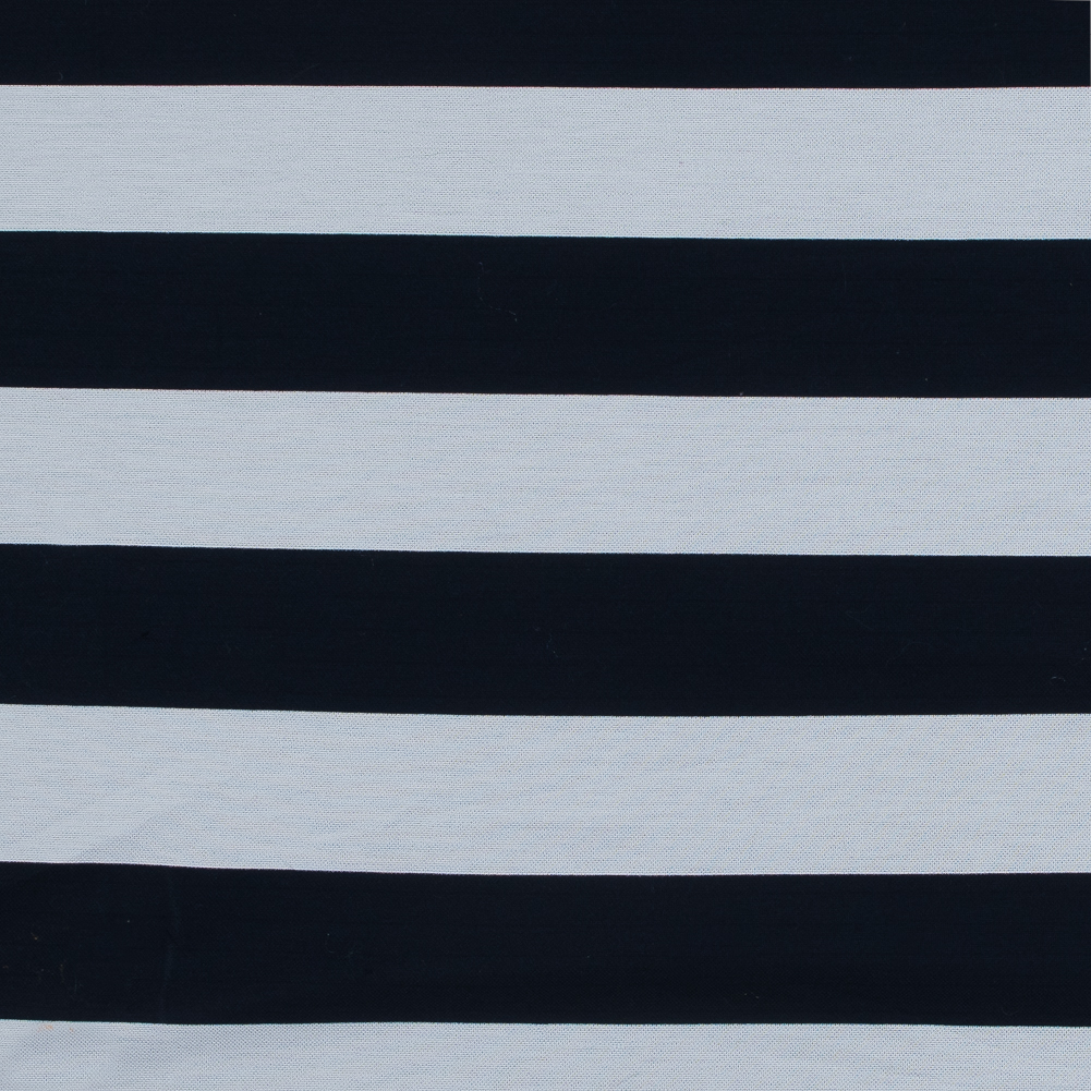 Navy and White Awning Striped Knit Pique Navy and White Awning Striped Knit Pique