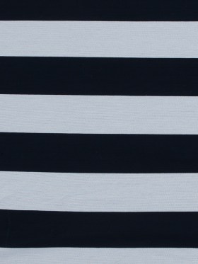 Navy and White Awning Striped Knit Pique Navy and White Awning Striped Knit Pique