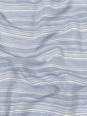 Sky Blue and White Striped Gauzy Cotton Crepe Sky Blue and White Striped Gauzy Cotton Crepe