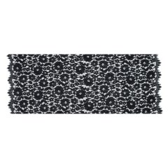 Famous NYC Designer Black Corded Floral Lace with Scalloped Edges Famous NYC Designer Black Corded Floral Lace with Scalloped Edges
