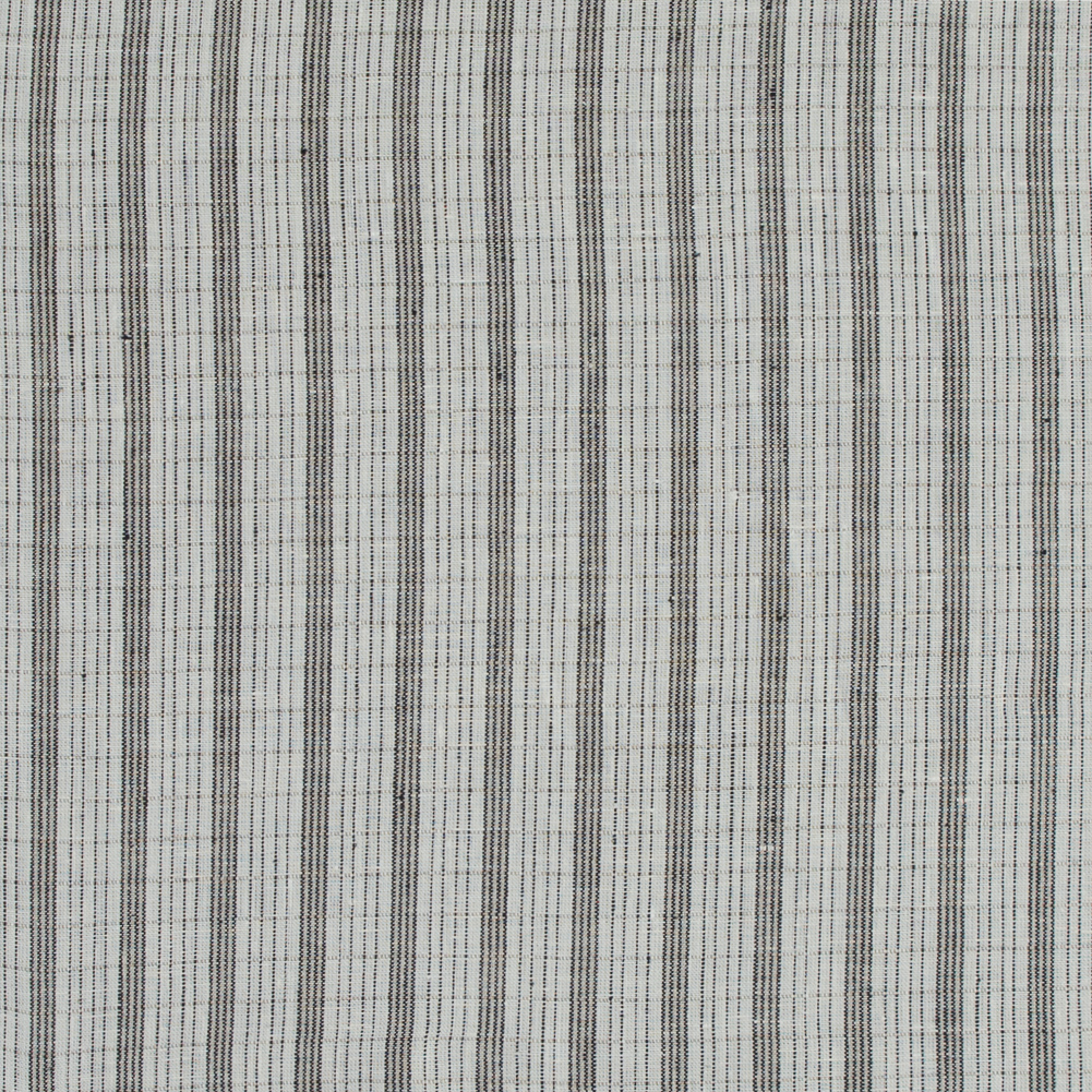 Pale Beige and Black Striped Linen Woven Pale Beige and Black Striped Linen Woven