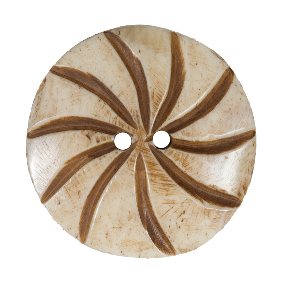 Natural Etched Bone Button – 54L/34mm Natural Etched Bone Button – 54L/34mm