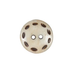 Natural and Brown 2-Hole Bone Button – 34L/21.5mm Natural and Brown 2-Hole Bone Button – 34L/21.5mm