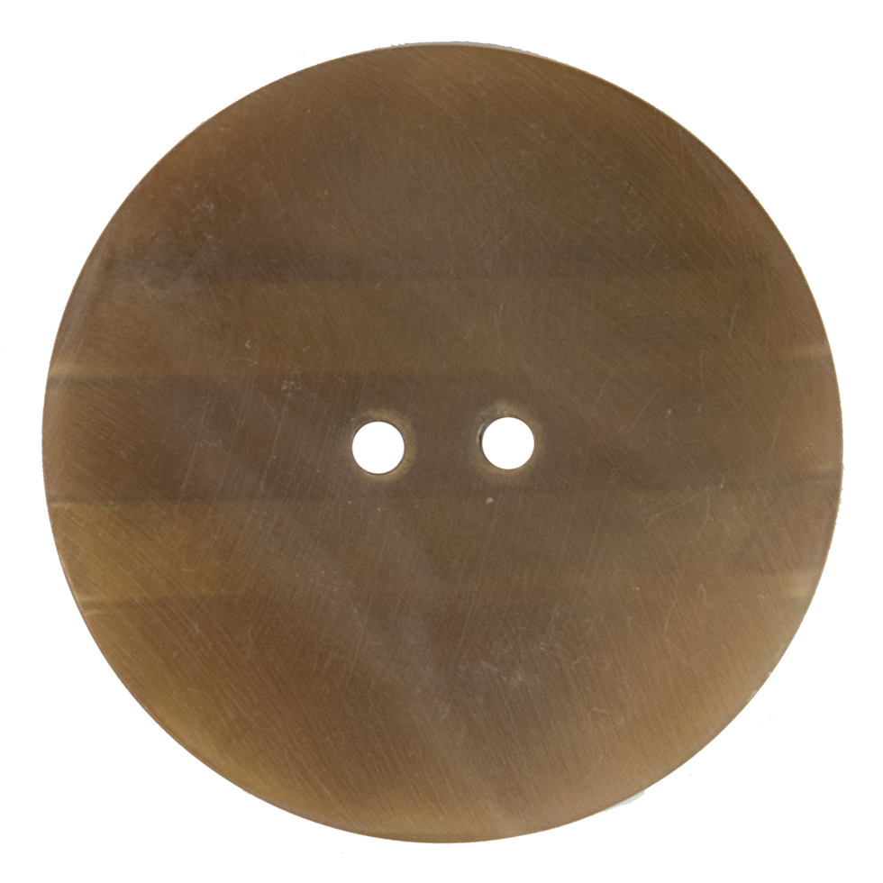 Striped Natural 2-Hole Horn Button - 60L/38mm