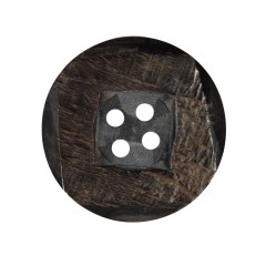 Black and Brown Textural Horn 4-Hole Button – 44L/28mm Black and Brown Textural Horn 4-Hole Button – 44L/28mm