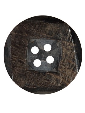 Black and Brown Textural Horn 4-Hole Button – 44L/28mm Black and Brown Textural Horn 4-Hole Button – 44L/28mm