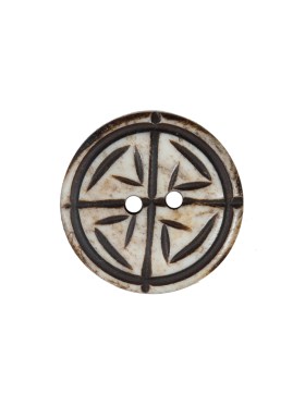 Natural Etched 2-Hole Bone Button – 32L/20mm Natural Etched 2-Hole Bone Button – 32L/20mm