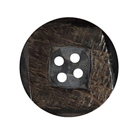 Black and Brown Textural Horn 4-Hole Button – 45L/29mm Black and Brown Textural Horn 4-Hole Button – 45L/29mm