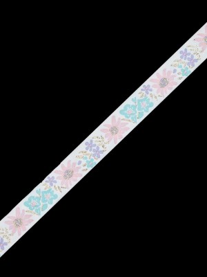 Pink, Aqua and Metallic Gold Floral Jacquard Ribbon – 1″ Pink, Aqua and Metallic Gold Floral Jacquard Ribbon – 1″